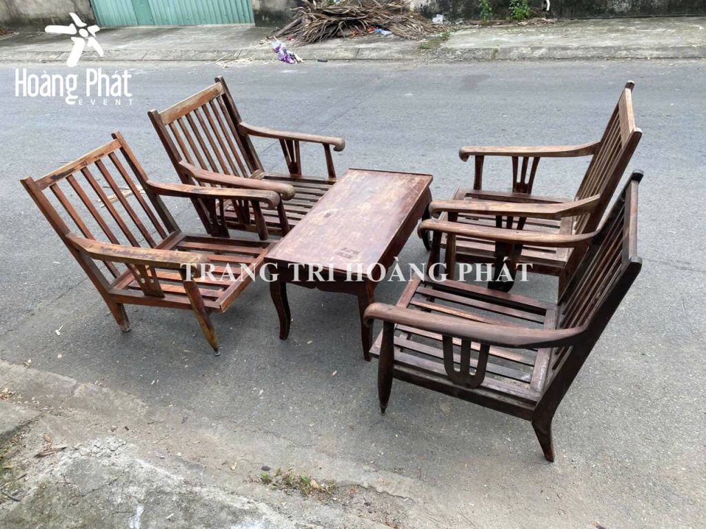 cho thuê bàn ghế salon thẻ xưa