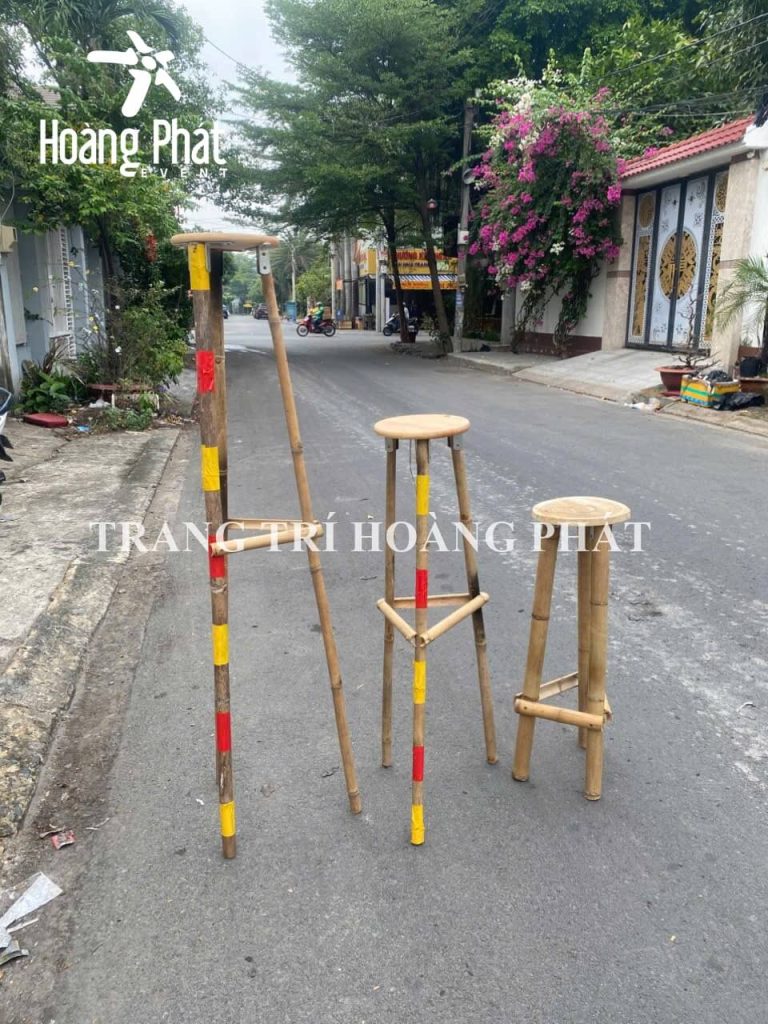 kệ tre trang trí, đôn tre