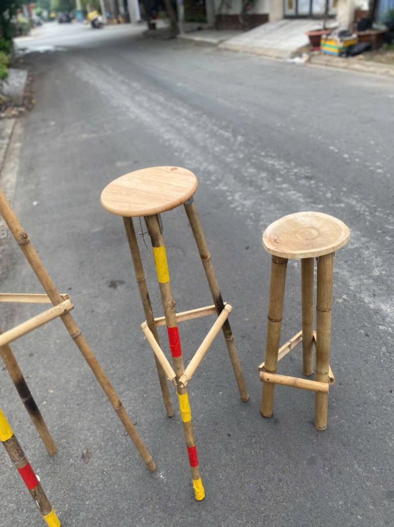 kệ tre trang trí, đôn tre