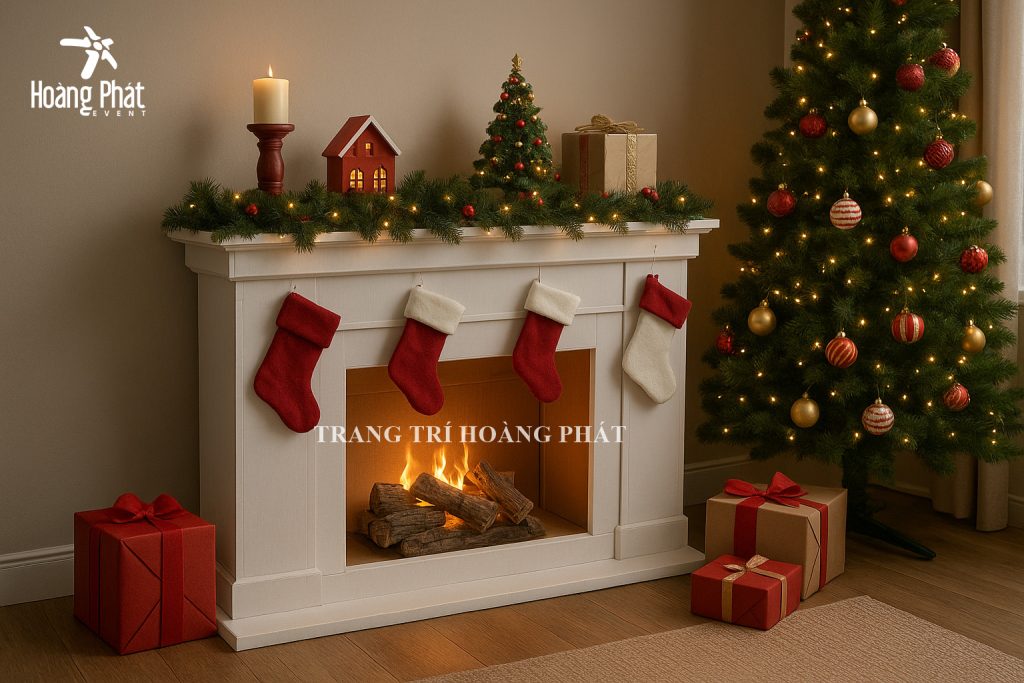 lò sưởi trang trí noel giáng sinh