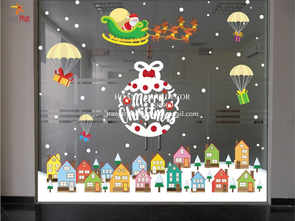Dịch vụ dán decal trang trí Noel chuyên nghiệp trên cửa kính tại TPHCM