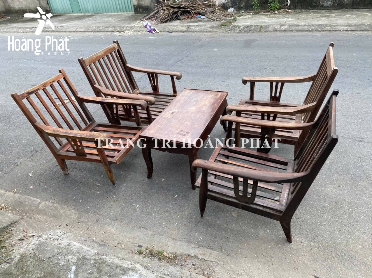 cho thuê bàn ghế salon thẻ xưa