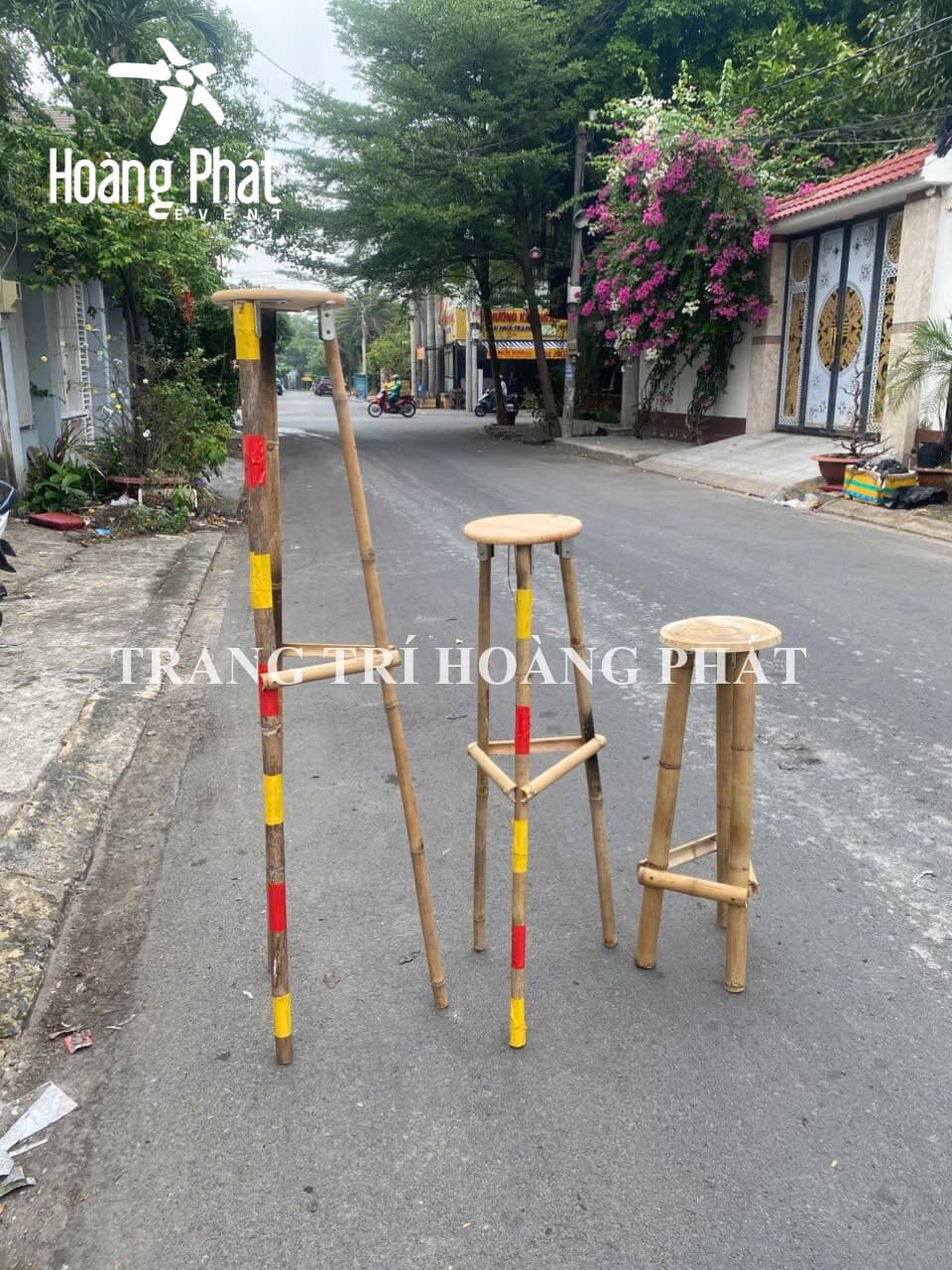 kệ tre trang trí, đôn tre