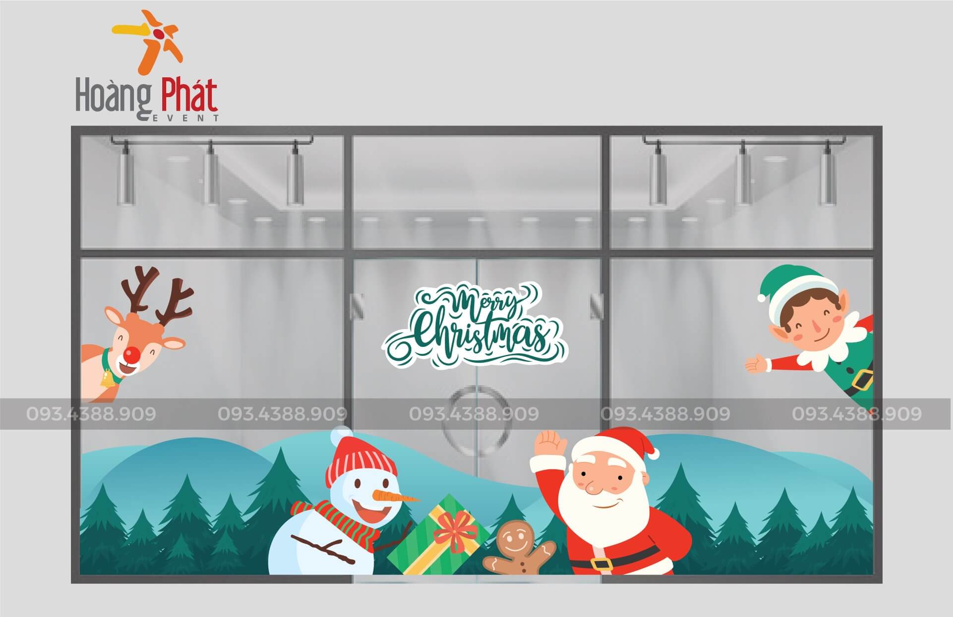 dán decal trang trí Noel